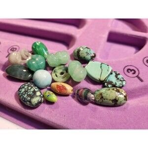 Loose Bead Lot Assortment Vintage Salvaged Reclaimed Stone Glass Jewelry Making